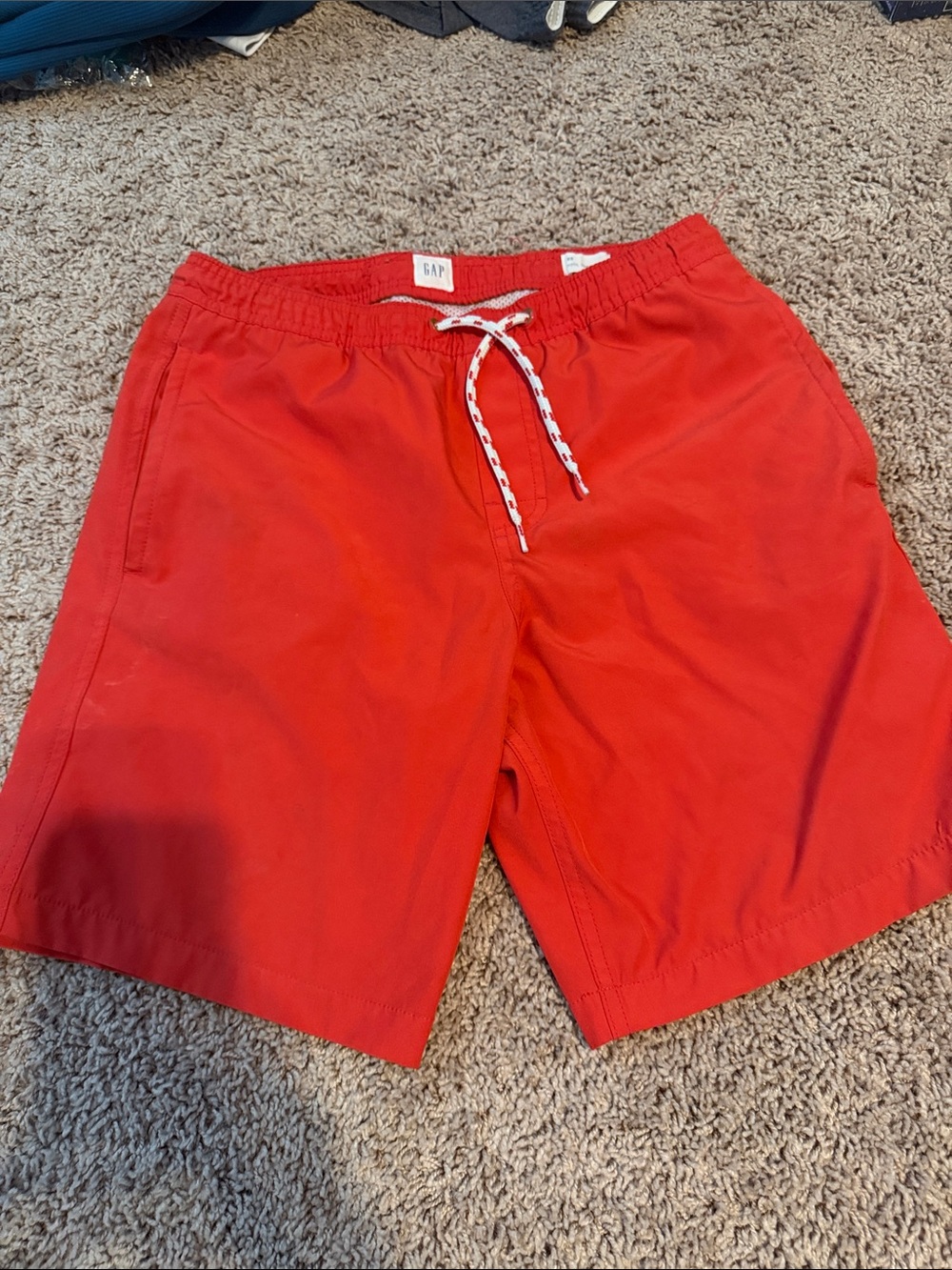 GAP Men’s Red Swim Trunks with White Drawstring